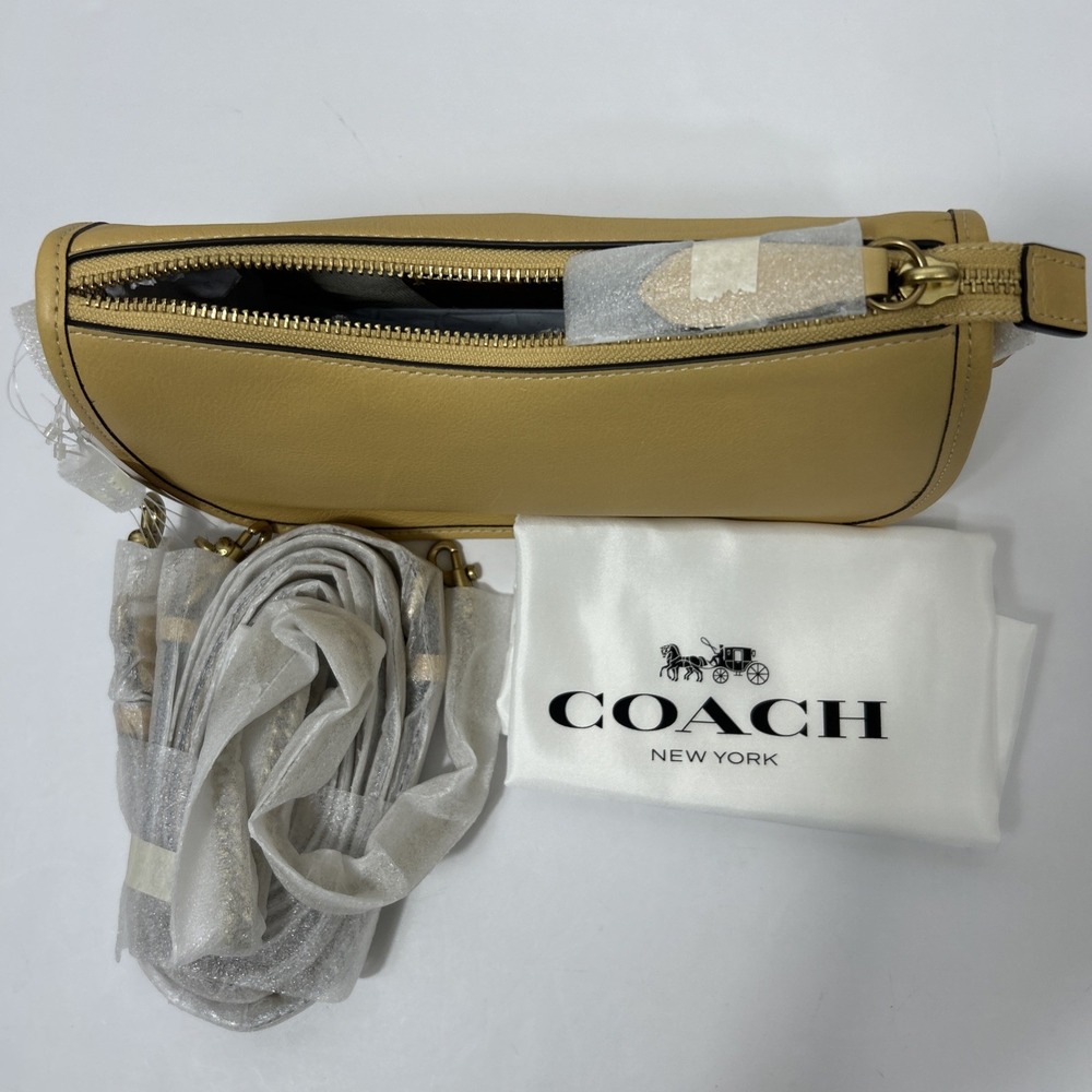 Coach Waverly Bag CCC36 Yellow Natural Grain Leather Crossbody Shoulder NWT - Picture 6 of 9